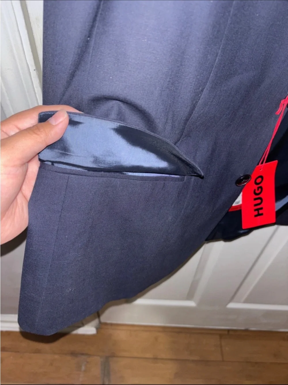 HUGO Navy Sport Coat with Red Interior